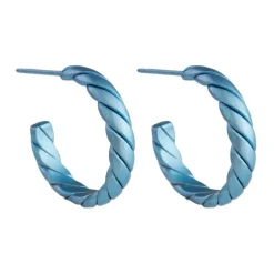Tomfoolery 16mm Twisted Titanium Hoop Earrings Discount