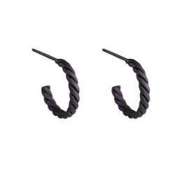 Tomfoolery 10mm Twisted Titanium Hoop Earrings Online