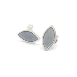 Tomfoolery Moda Single Leaf Grey Enamel Earrings Best