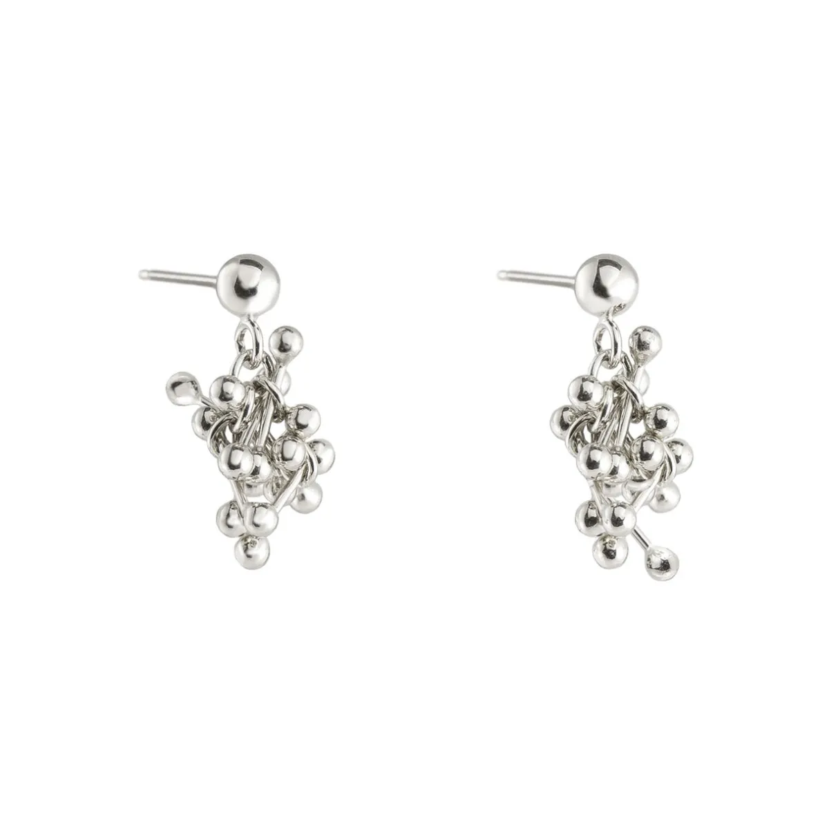 Tomfoolery Molecule Joy Silver Cluster Earrings Fashion