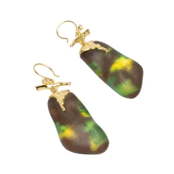 Tomfoolery Molten Gold Lucite Drop Earrings Sale