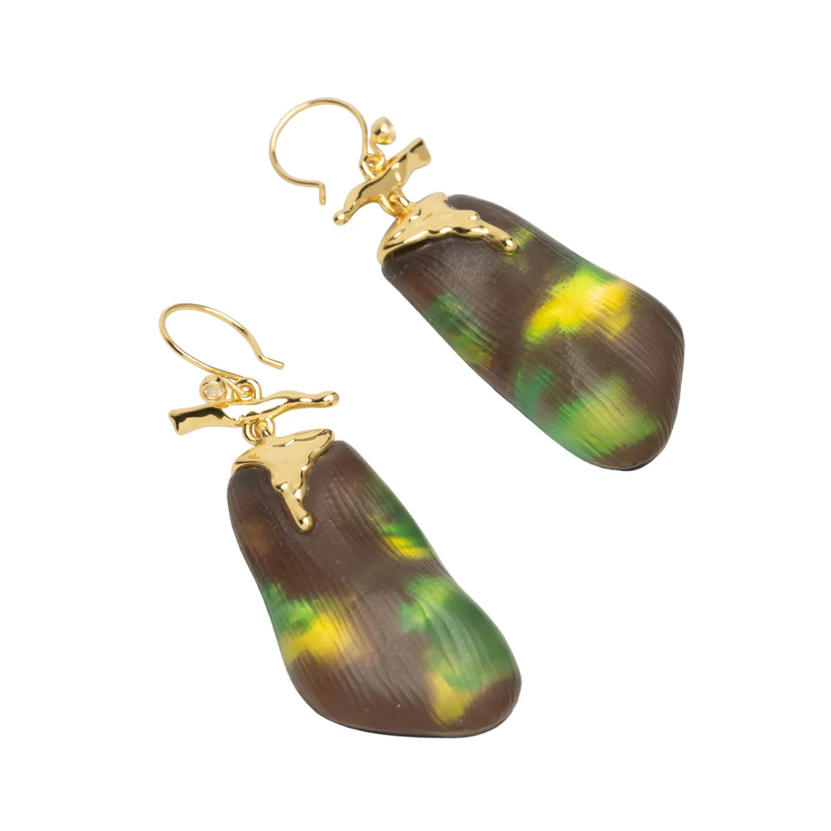 Tomfoolery Molten Gold Lucite Drop Earrings Sale