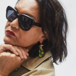 Tomfoolery Molten Gold Lucite Drop Earrings Sale