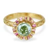 Tomfoolery Montana Sapphire Confetti Halo Ring New