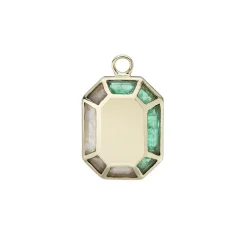 Tomfoolery Moonstone & Emerald Octagon Charm Discount