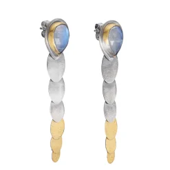 Tomfoolery Moonstone Oval Pivot Drop Earrings Clearance