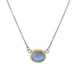 Tomfoolery Moonstone Petite Crescent Rim Pendant Clearance