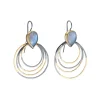 Tomfoolery Moonstone Ripple Rim Drop Earrings Hot