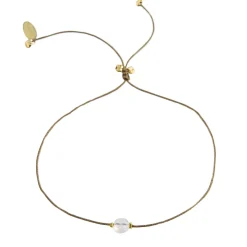 Tomfoolery Moonstone, Textile and Gold Plated Bracelet Best