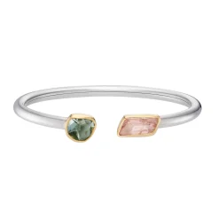 Tomfoolery Morganite & Green Amethyst Cuff Bangle Discount