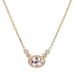 Tomfoolery Morganite & Green Sapphire Diamond Dew Necklace Clearance
