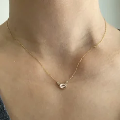 Tomfoolery Morganite & Green Sapphire Diamond Dew Necklace Clearance