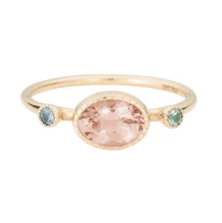 Tomfoolery Morganite & Green Sapphire Ring Hot
