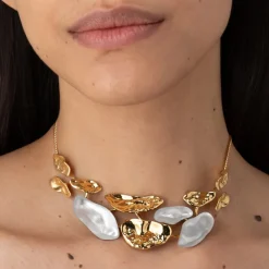 Tomfoolery Mosaic Lucite Bib Necklace Clearance