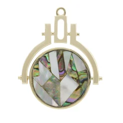 Tomfoolery Mother Of Pearl Spinner Mosaic Charm Hot