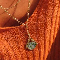 Tomfoolery Mother Of Pearl Spinner Mosaic Charm Hot