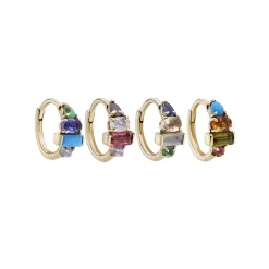 Tomfoolery Multi Claw Gemstone Clicker Hoop Discount