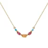 Tomfoolery Multi Gemstone Claw Set Necklace with Citrine, Tourmaline & Turquoise New