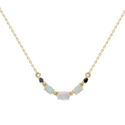 Tomfoolery Multi Gemstone Claw Set Necklace with Moonstone, Opal & Black Diamond Discount