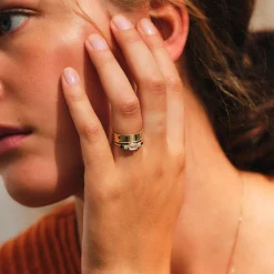 Tomfoolery Multi Gemstone Claw Set Ring with Tanzanite, Opal & Emerald New
