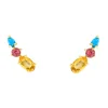 Tomfoolery Multi Gemstone Climber Studs with Citrine, Pink Tourmaline & Turquoise Clearance