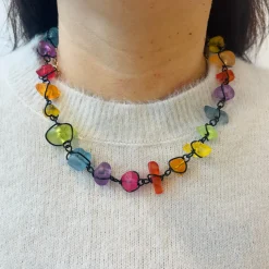 Tomfoolery Multi Resin Nugget Necklace Fashion