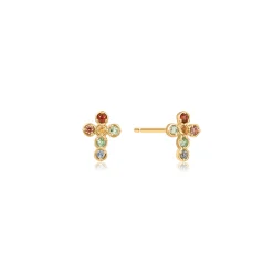 Tomfoolery Multi-Colour Cross Studs Sale