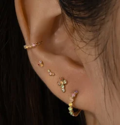 Tomfoolery Multi-Colour Cross Studs Sale