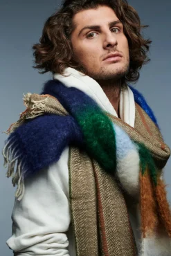 Tomfoolery Multicolour Stripe Wool and Mohair Scarf Fashion