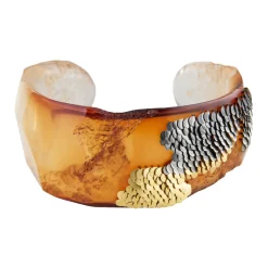 Tomfoolery Murmur Acrylic Gold and Oxidised Silver Cuff New