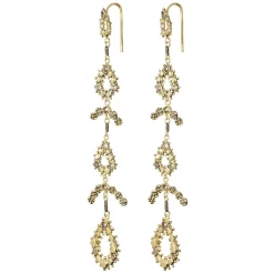 Tomfoolery N° 851 Antique Gold & Diamond Slice Drop Earrings Clearance