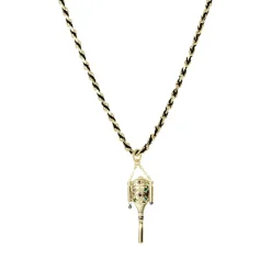 Tomfoolery N° 842 Gold & Braided Silk Watchkey Pendant New