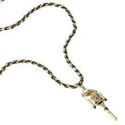 Tomfoolery N° 842 Gold & Braided Silk Watchkey Pendant New