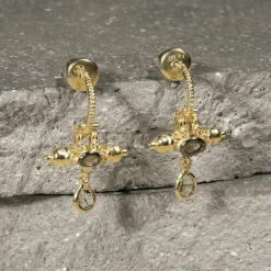 Tomfoolery N° 788 Gold & Diamond Hoop Earrings Clearance