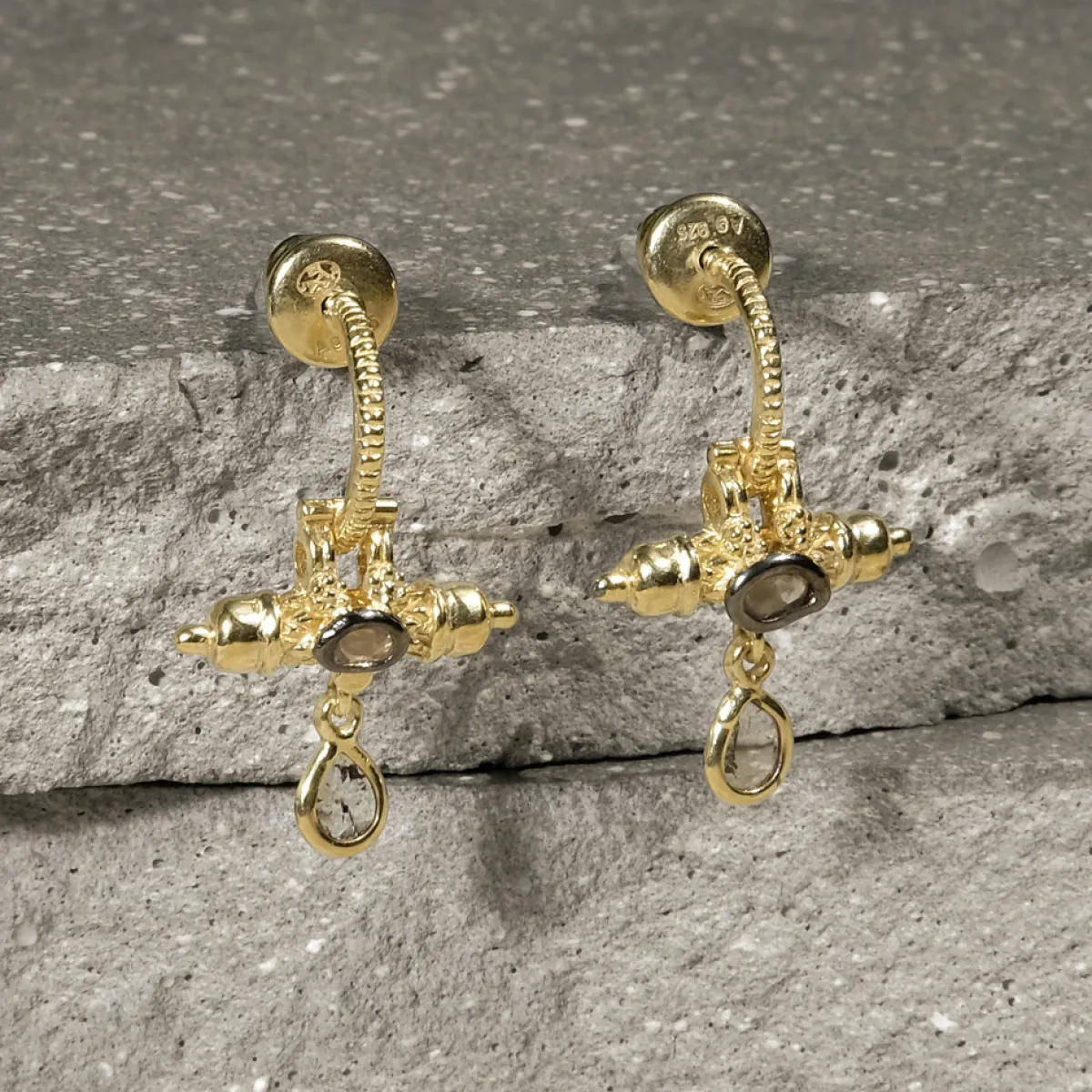 Tomfoolery N° 788 Gold & Diamond Hoop Earrings Clearance