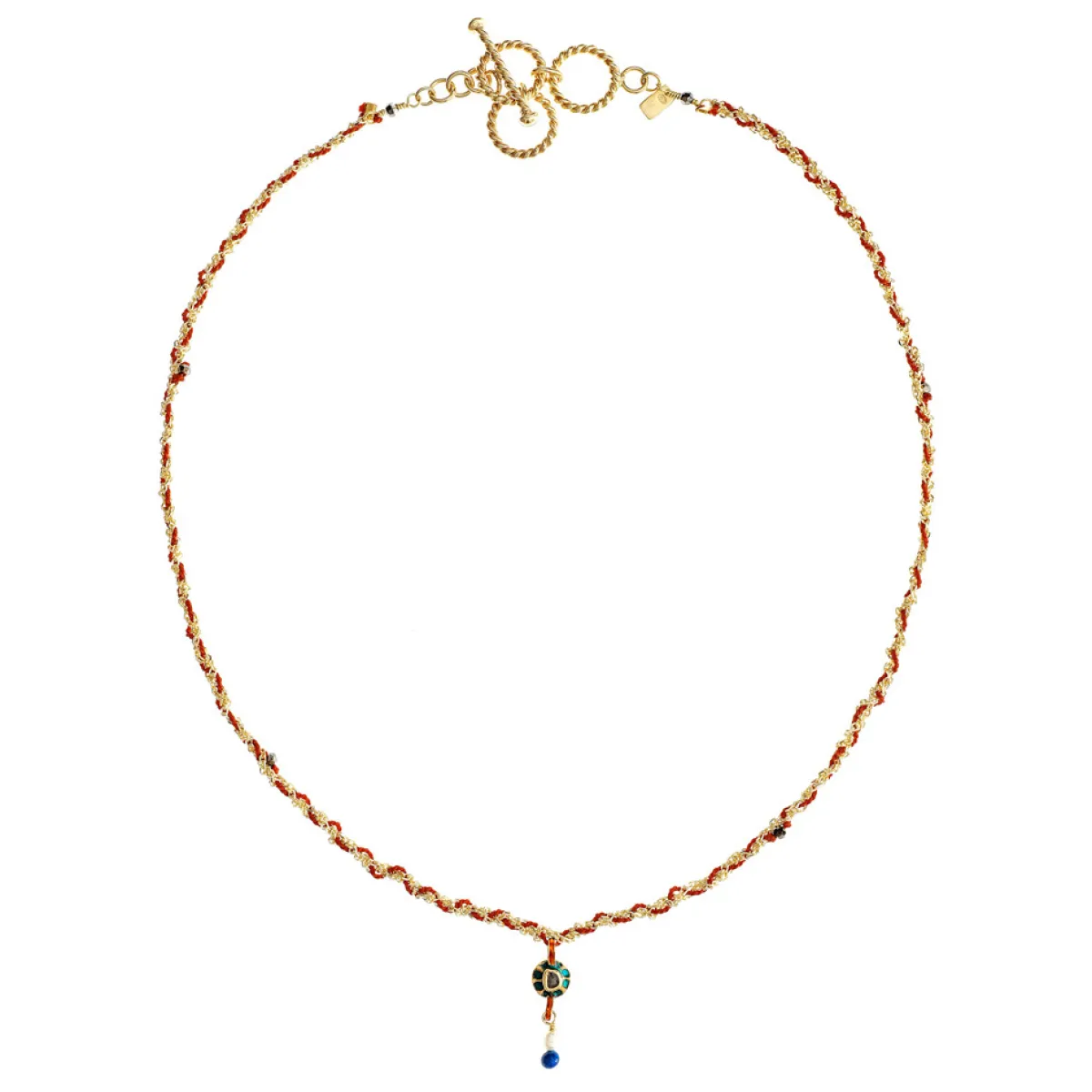 Tomfoolery N° 753 Gold & Red Woven Necklace Best
