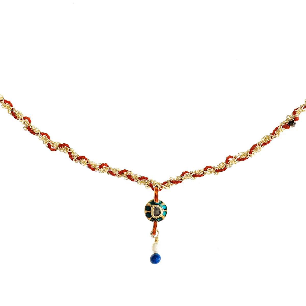 Tomfoolery N° 753 Gold & Red Woven Necklace Best