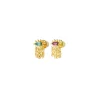 Tomfoolery N° 636 Gold & Zircon Fringe Earrings New