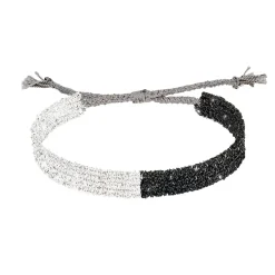 Tomfoolery N° 819 Silver & Black Woven Silk Bracelet Online