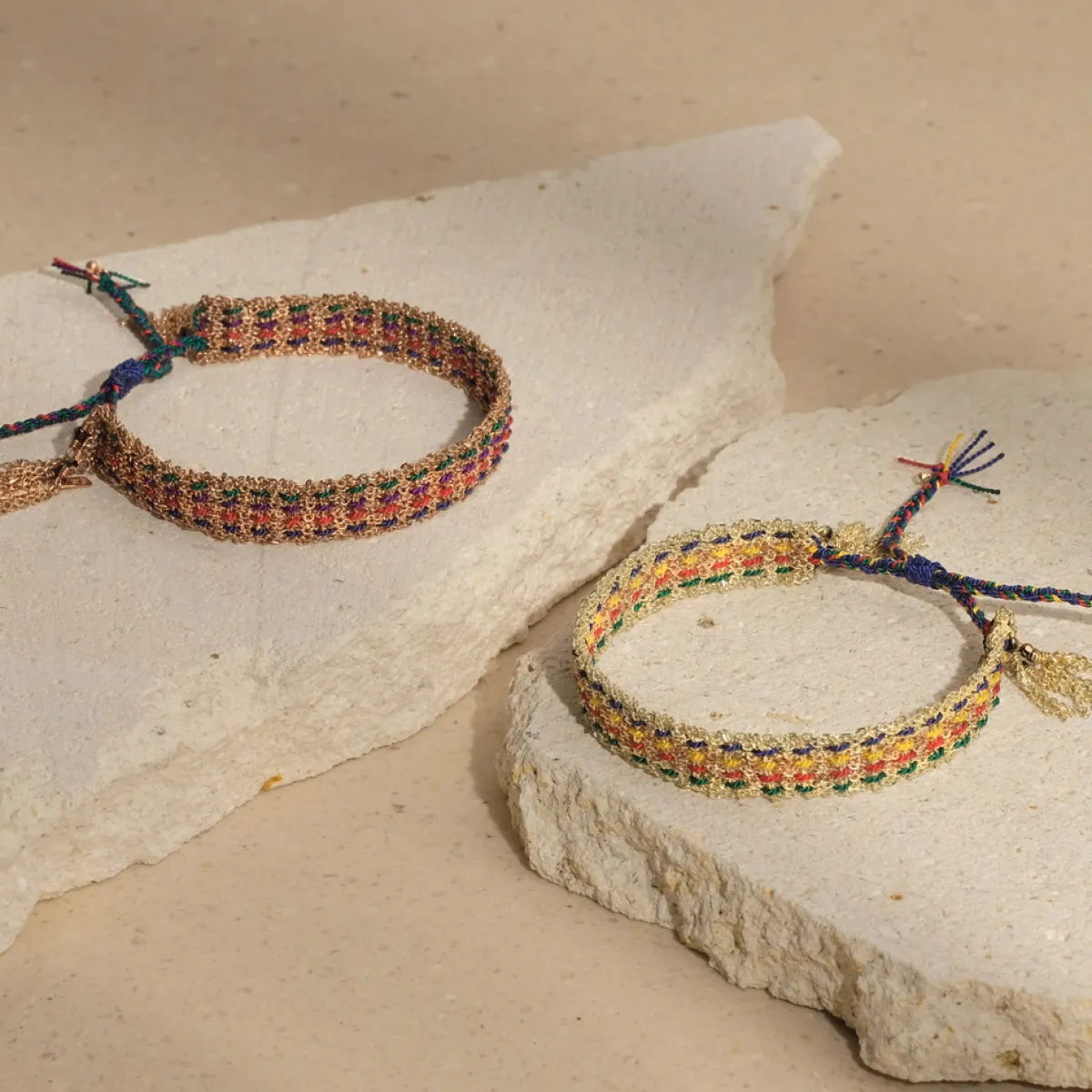 Tomfoolery N° 364 Silver Multi “Elbe” Woven Silk Bracelet(Out of Stock) Discount