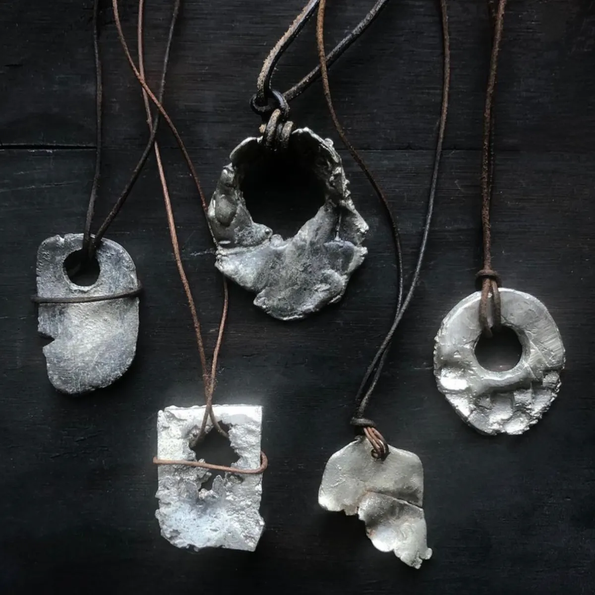 Tomfoolery “Naazc” Textured Tin Pendant Best