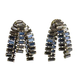 Tomfoolery Navy Blue Medusa Earrings Discount