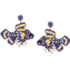 Tomfoolery Navy Lionfish Beaded Earrings Clearance