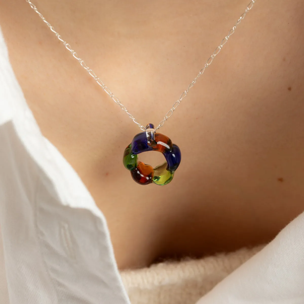Tomfoolery Nemo Green Ribbed Glass Pendant Sale