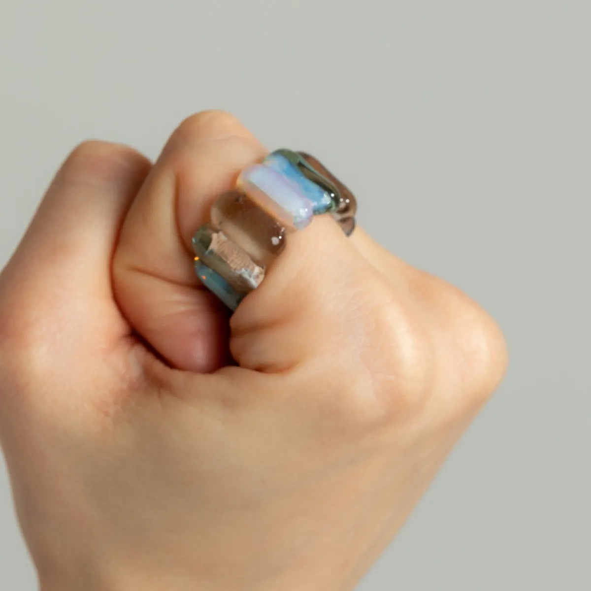 Tomfoolery Nemo Green Ribbed Glass Ring Best