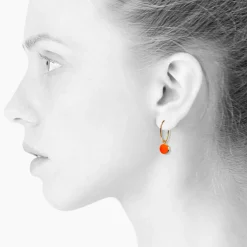 Tomfoolery Neon Enamel Spot Hoop Earrings Fashion