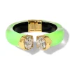 Tomfoolery Neon Green Bonbon Crystal Lucite Hinge Bracelet Clearance