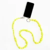 Tomfoolery Neon Yellow Perlen Bunter Wooden Beaded iPhone Necklace & Keychain Hot