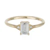 Tomfoolery North South Emerald Cut Diamond Deco Ring Clearance