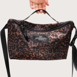Tomfoolery Nylon Twill Fannypack Crossbody in Leopard Clearance